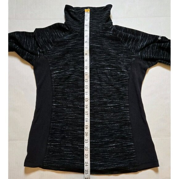 Columbia Soft 1/4 Quarter Zip Pullover Fleece Black Gray Small Logo Flecked - Picture 5 of 8
